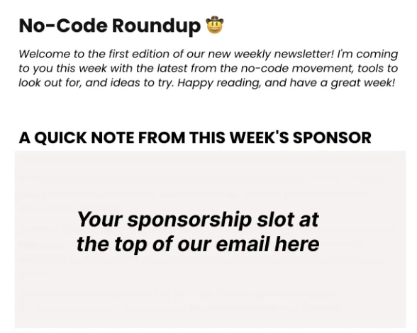 Preview of main sponsorship